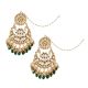 Traditional Kundan Chandbali Earrings With Pearl Detailing